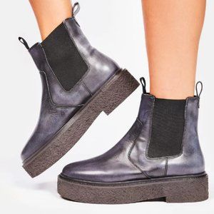 NEW Free People Carmel Platform Chelsea Boot Washed Black 39.5